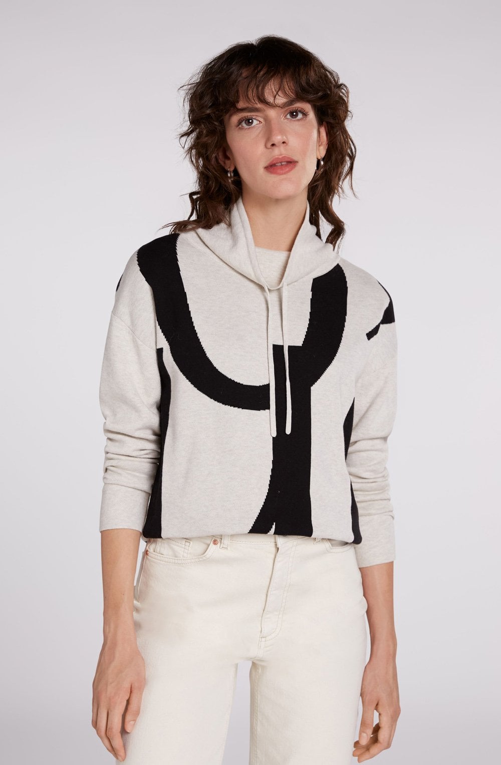Black & Off White Marl Oui Jumper
