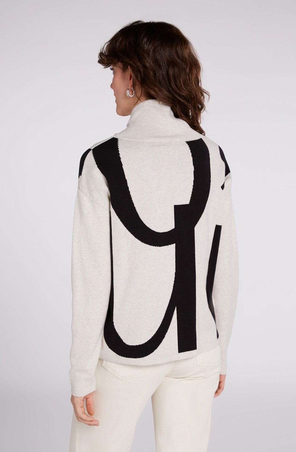 Black & Off White Marl Oui Jumper