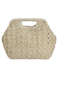 Natural Raffia Effect Snap Shut Handbag