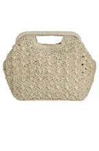 Natural Raffia Effect Snap Shut Handbag
