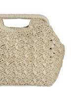 Natural Raffia Effect Snap Shut Handbag