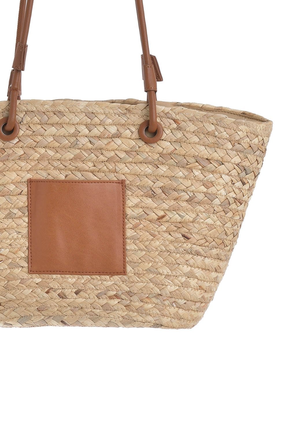 Natural Straw and Tan Bag