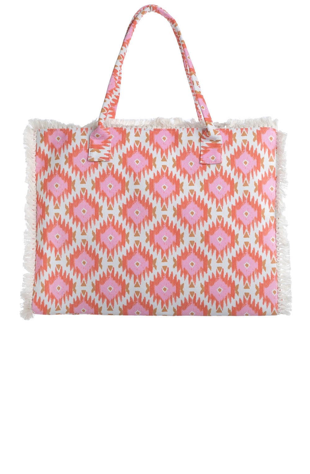 Pink and Orange Fringed Bag