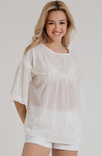 White Broderie Anglaise and Ruffled Blouse