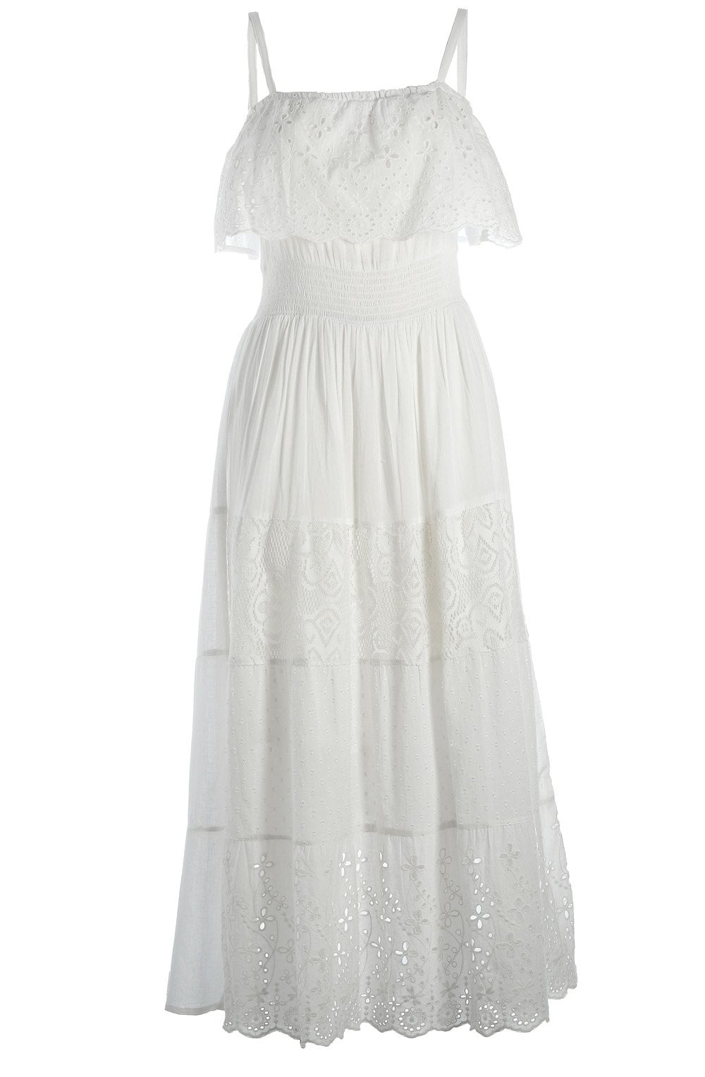 White Broderie Anglaise Gypsy Style Dress