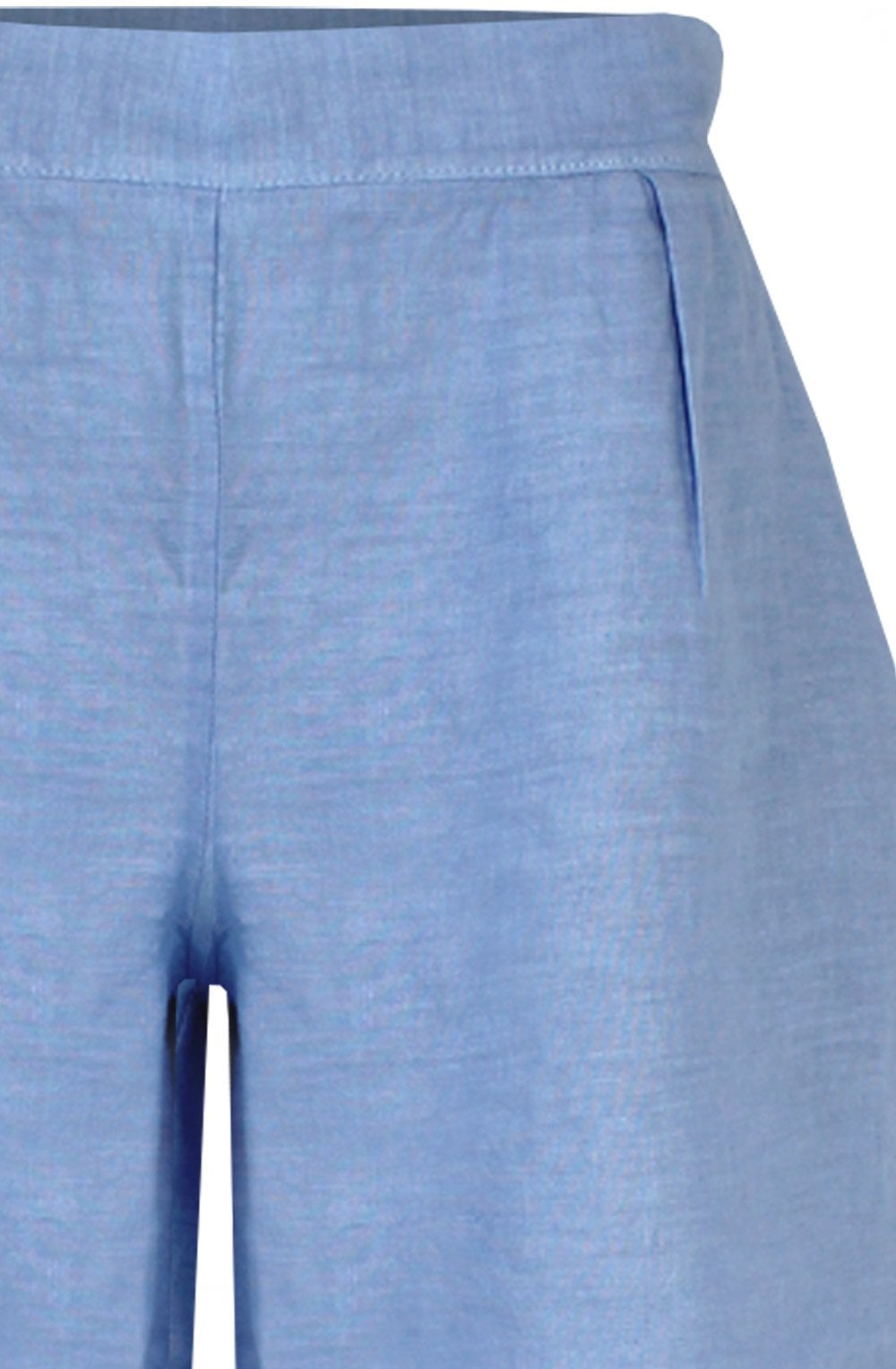 Dusty Blue Embroidered Linen Shorts