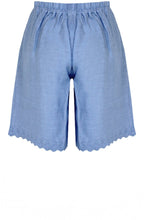 Dusty Blue Embroidered Linen Shorts