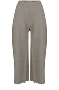 Fango Embroidered Linen Cropped Trousers