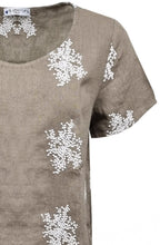 Fango Embroidered Linen Short Sleeved Top