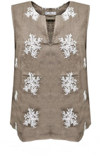 Fango Embroidered Sleeveless Top