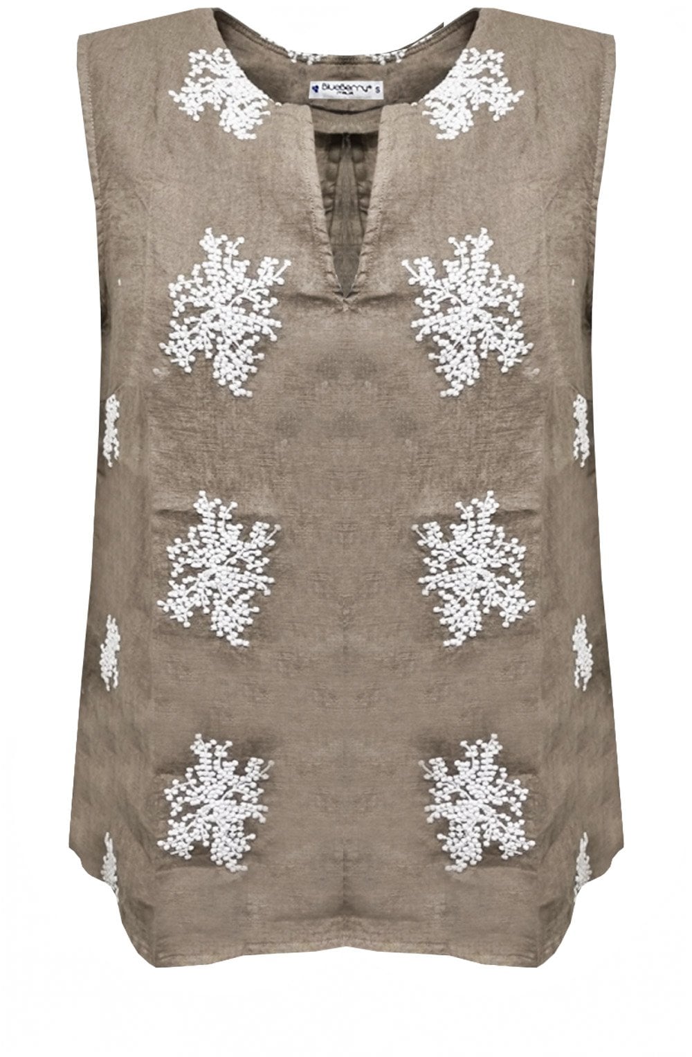 Fango Embroidered Sleeveless Top
