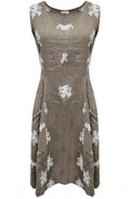 Fango Fit and Flare Linen Dress