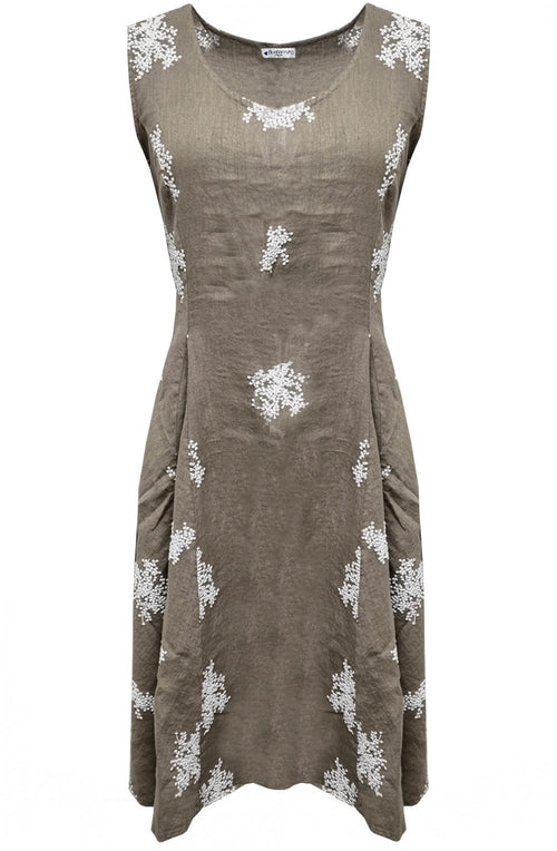 Fango Fit and Flare Linen Dress