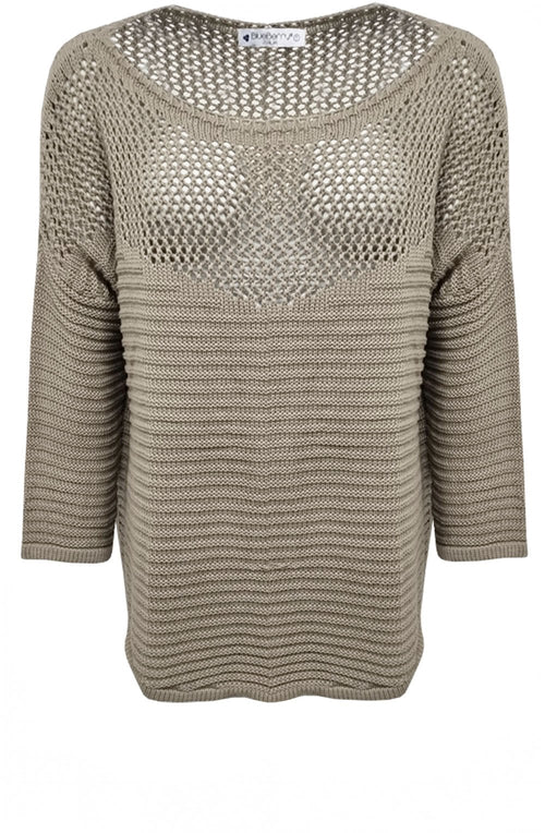 Fango Open and Ribbed Knit Pullover