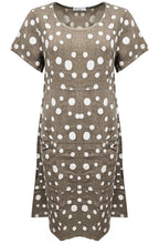 Fango Polka Dot Short Sleeve Linen Dress