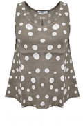 Fango Polka Dot Sleeveless Linen Top