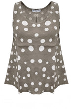 Fango Polka Dot Sleeveless Linen Top