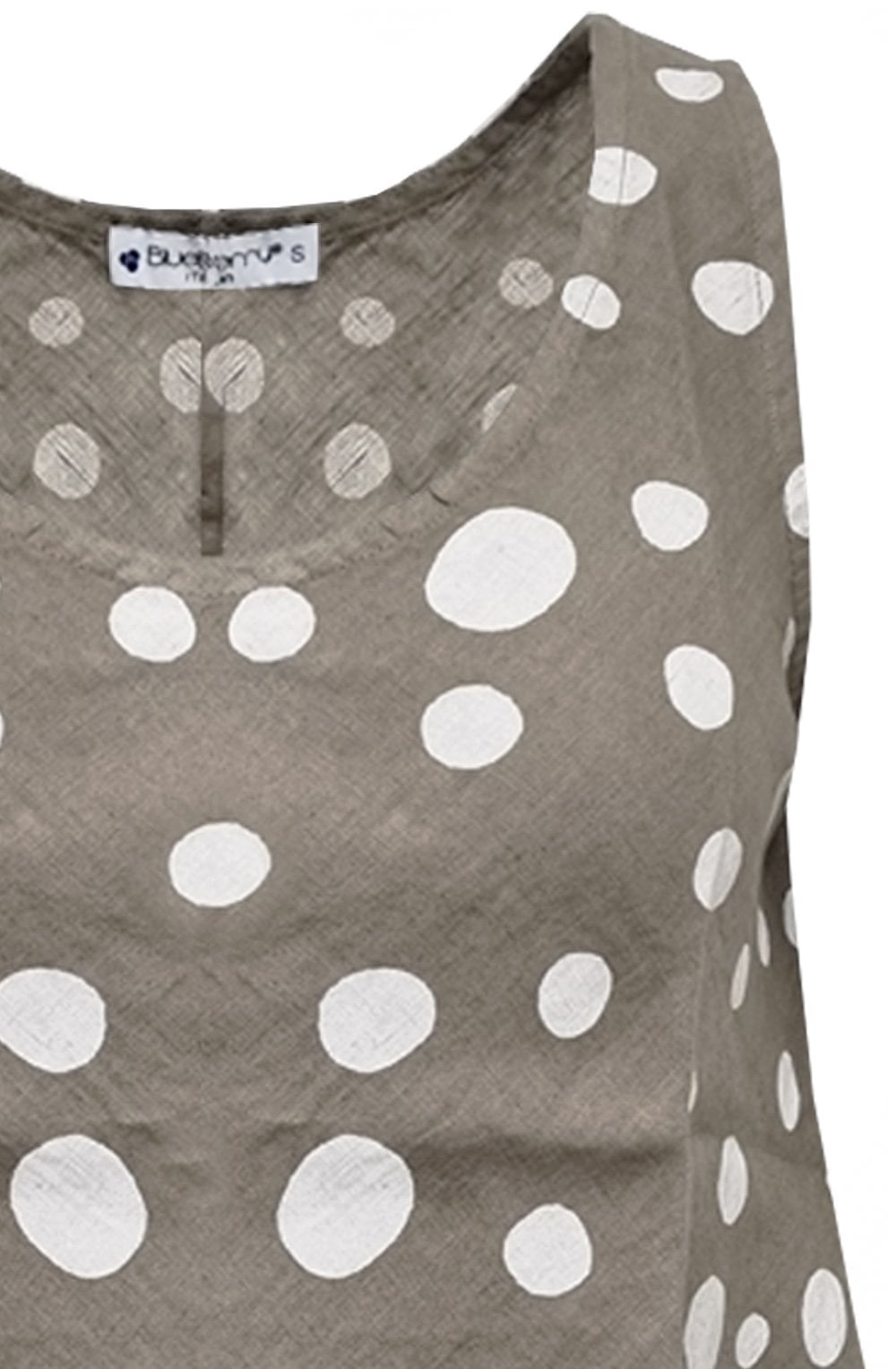 Fango Polka Dot Sleeveless Linen Top
