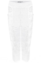 White Boot Leg Linen Trousers