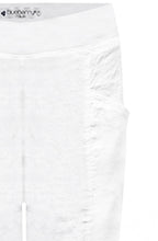 White Boot Leg Linen Trousers