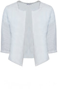 White Cotton Jacquard Fringed Jacket