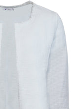 White Cotton Jacquard Fringed Jacket