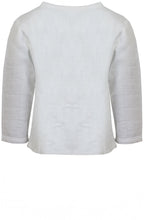 White Cotton Jacquard Fringed Jacket