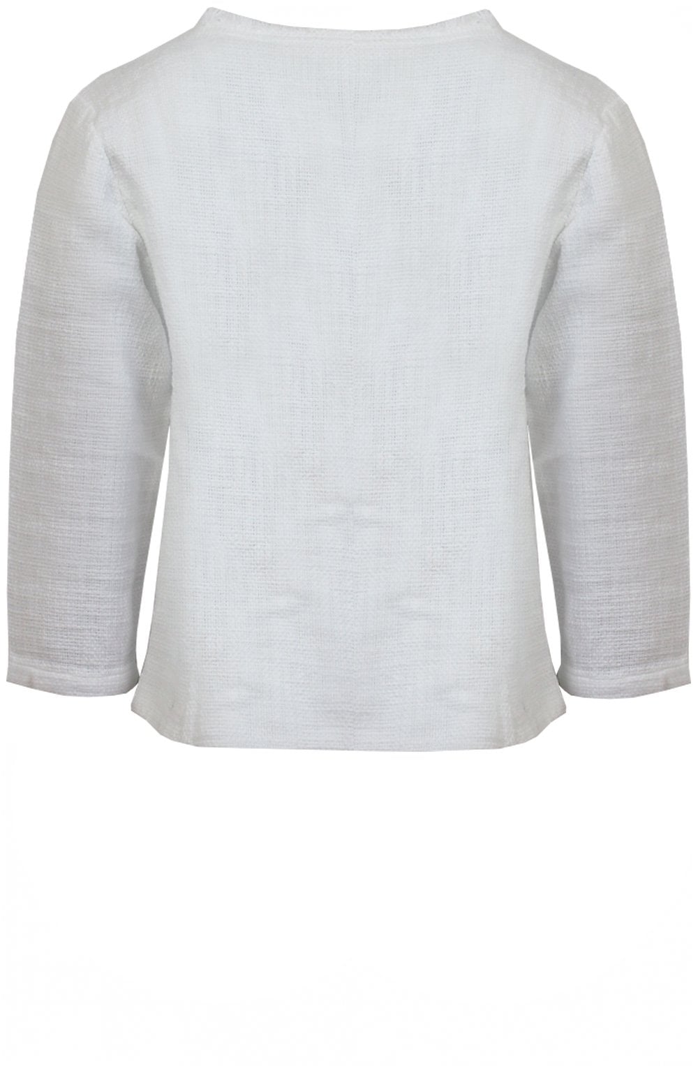 White Cotton Jacquard Fringed Jacket