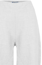 White Embroidered Linen Cropped Trousers