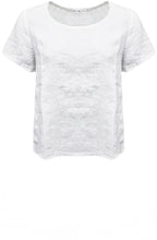 White Embroidered Linen Short Sleeved Top