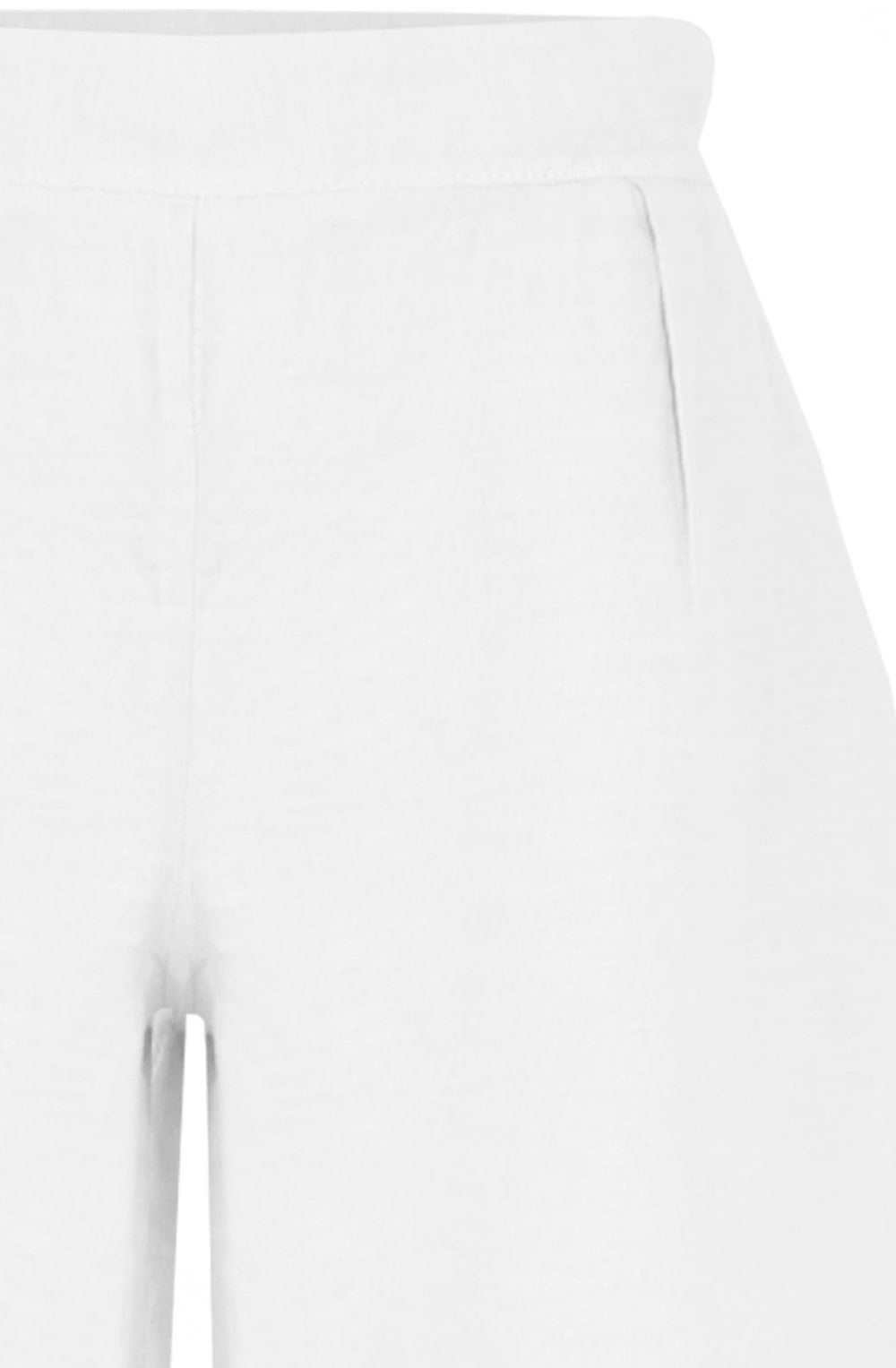 White Embroidered Linen Shorts