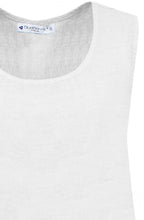 White Embroidered Linen Sleeveless Top