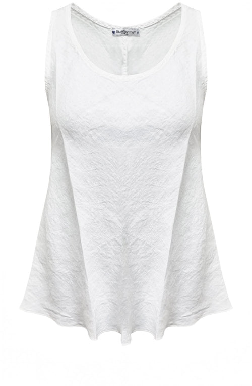 White Linen Sleeveless Top