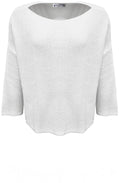 White Relaxed Side Split Pullover