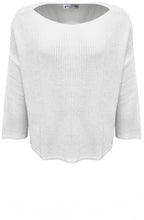 White Relaxed Side Split Pullover