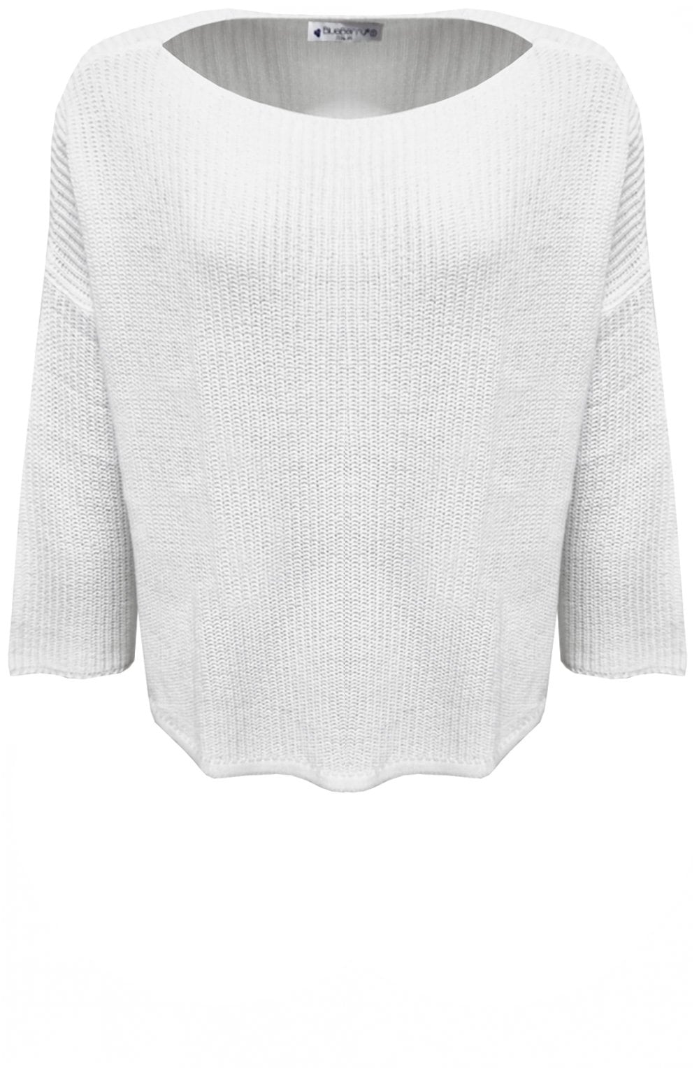 White Relaxed Side Split Pullover