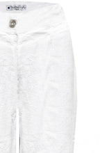 White Wide Leg Ankle Length Linen Trousers