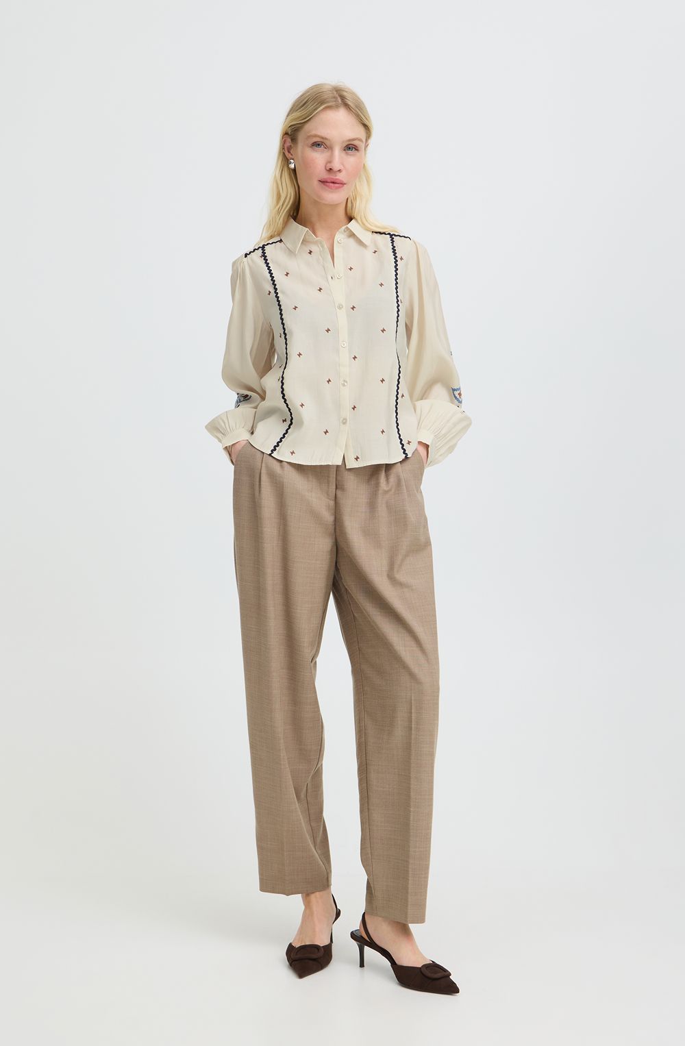 Embroidered Tribal Design Shirt