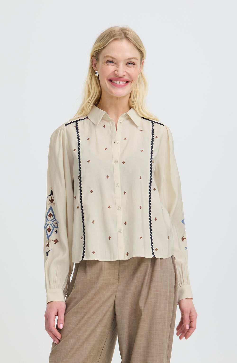 Embroidered Tribal Design Shirt