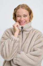String Grey Faux Fur Jacket