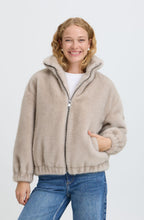 String Grey Faux Fur Jacket
