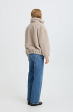 String Grey Faux Fur Jacket