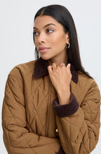 Sepia Quilted Jacket With Corduroy Trim