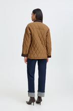 Sepia Quilted Jacket With Corduroy Trim