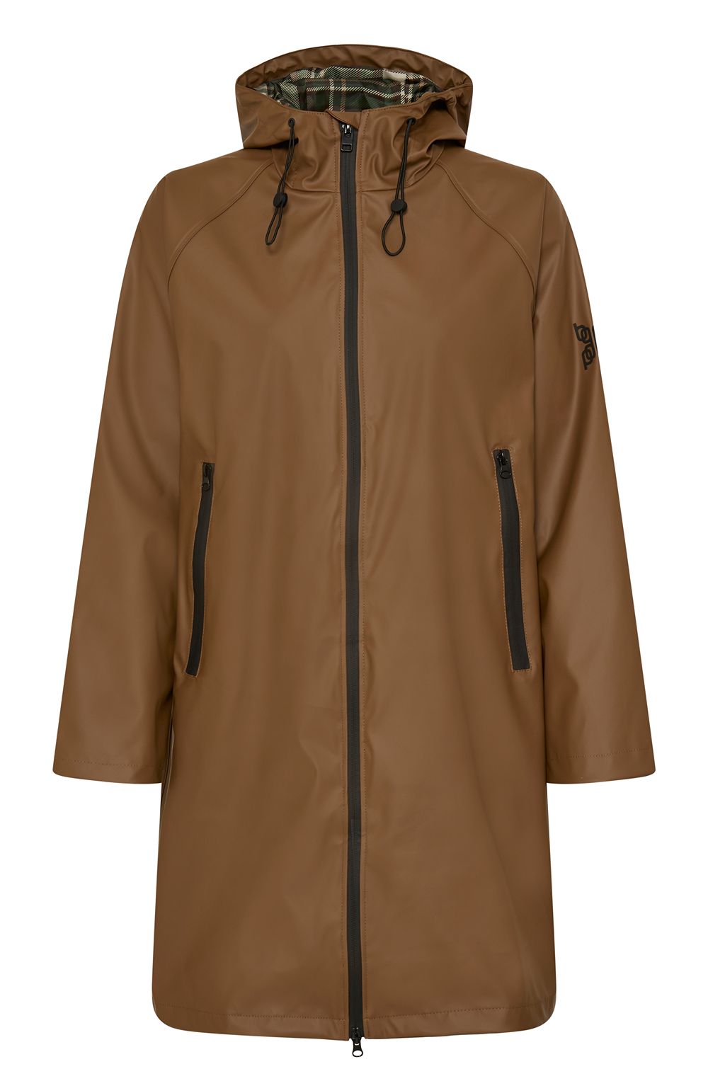 Sepia Long Hooded Raincoat