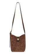 French Roast Faux Suede Bucket Bag