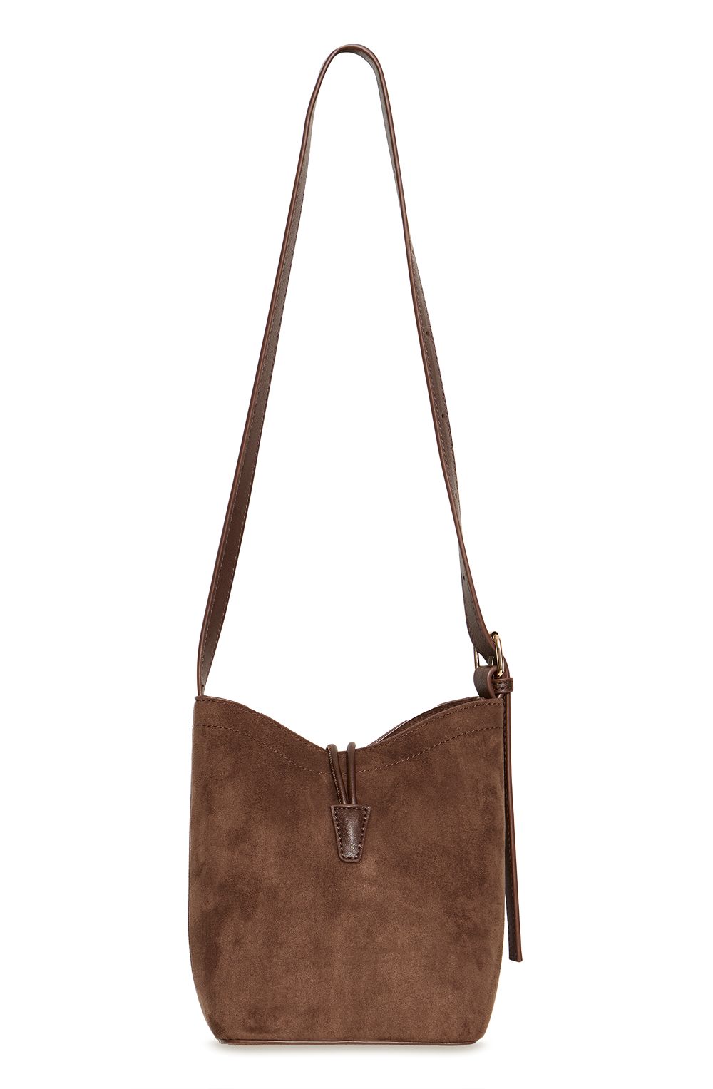 French Roast Faux Suede Bucket Bag