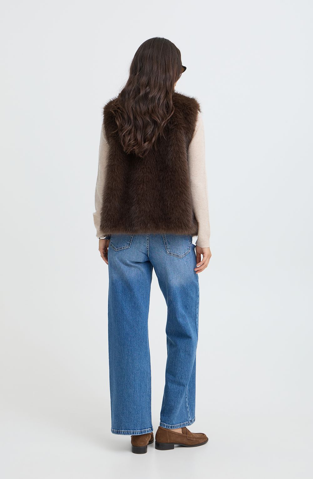 Java Melange Faux Fur Waistcoat