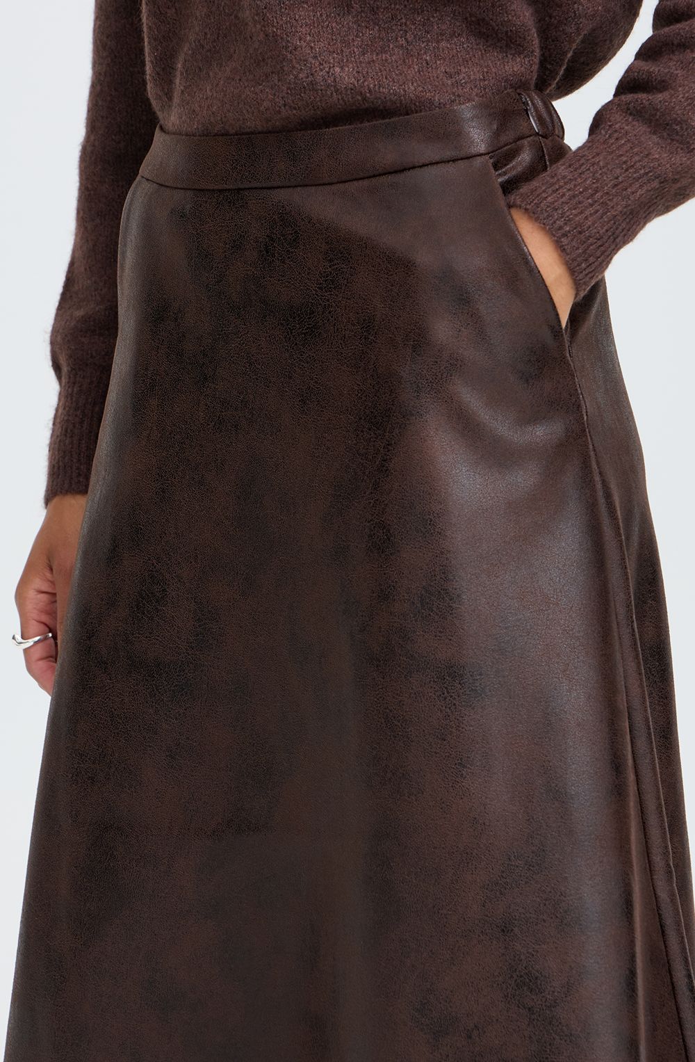 Java Faux Leather A-Line Skirt