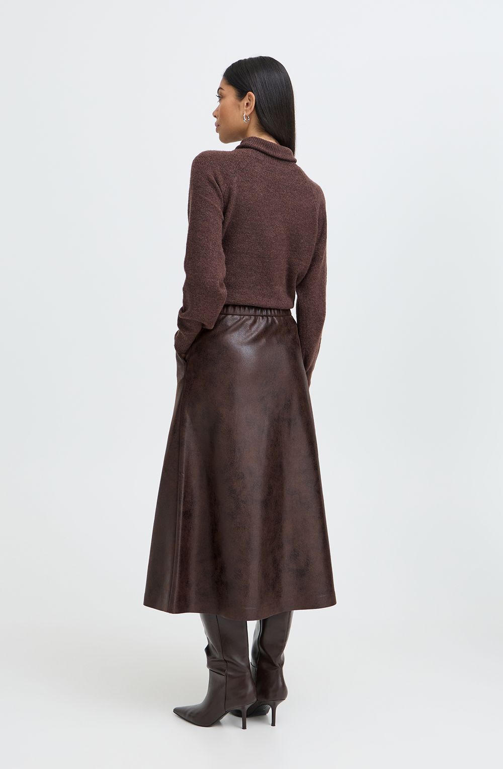 Java Faux Leather A-Line Skirt